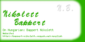 nikolett bappert business card
